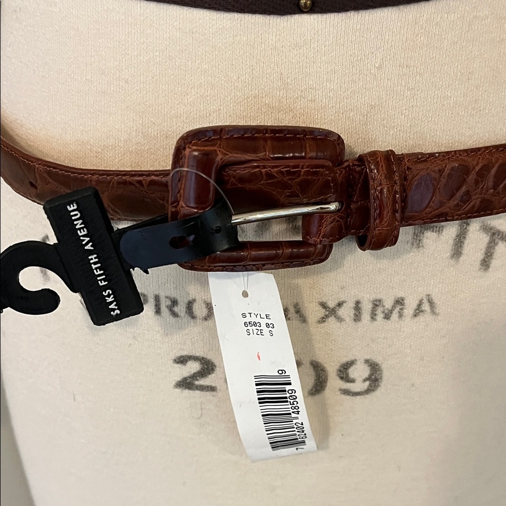 Saks Fifth Avenue Cognac Leather Belt